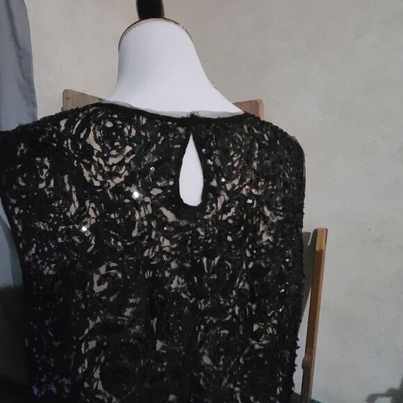 Max Studio Specialty Product Black Sequin Top - Picture 3 of 7